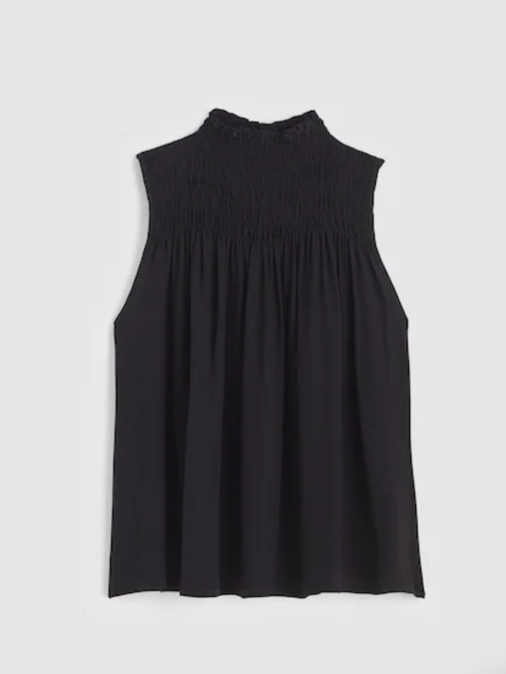 NWT Madewell Smocked Mockneck Sleeveless Top: NY669: JET BLACK BK0070
Size: S - Picture 3 of 7